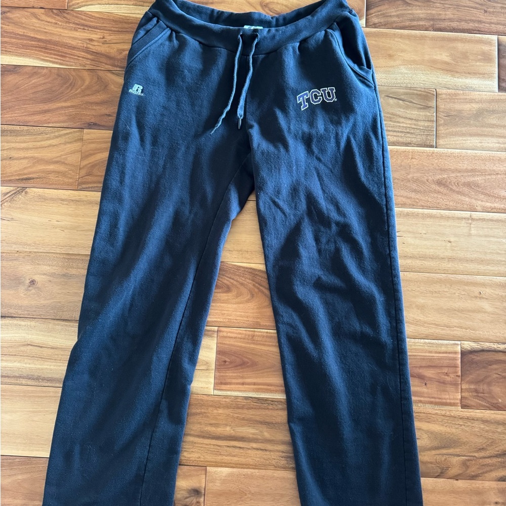Russell Athletic Black Sweatpants with TCU Logo